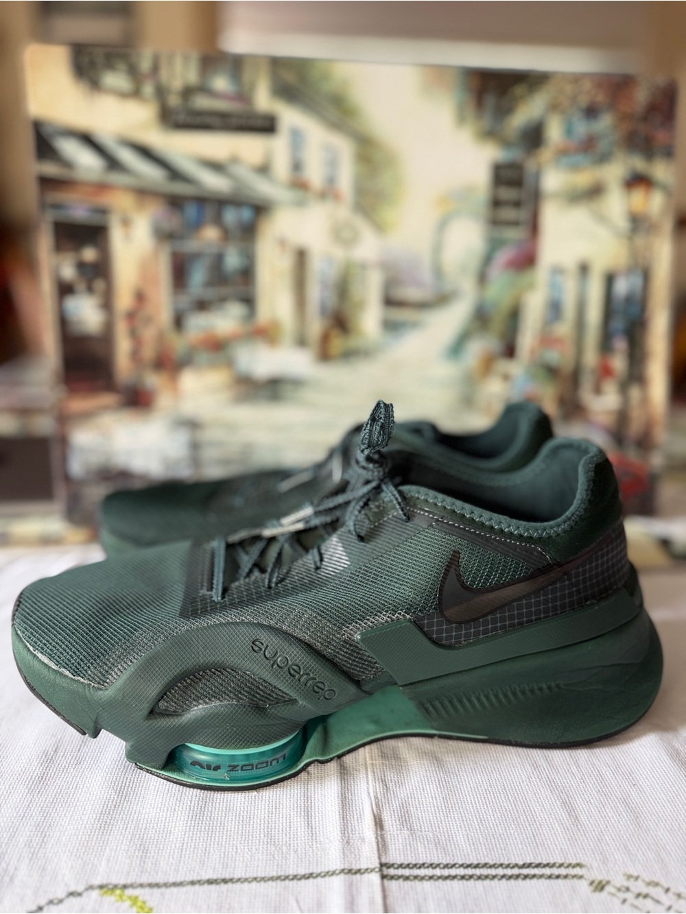 Nike Men’s Dark Green and Black SuperRep Runner Sneakers